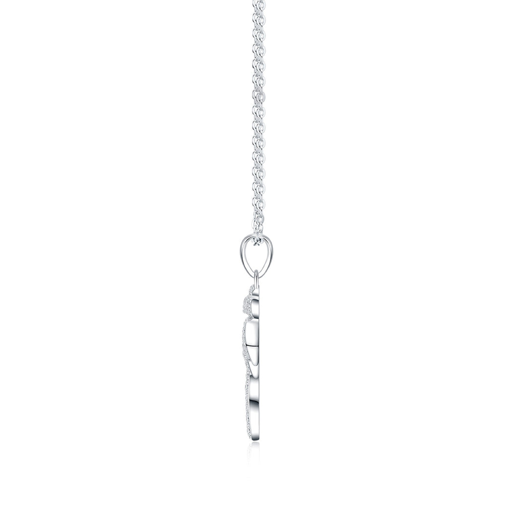 Oasis Moissanite Palm Tree Pendant Necklace in Sterling Silver