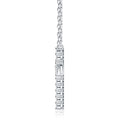 Obelisk Moissanite Cross Necklace in Sterling Silver