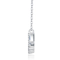 Bevel Moissanite Curved Bar Necklace in Sterling Silver