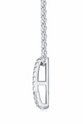Initial K Moissanite Pavé Initial Pendant Necklace in Sterling Silver
