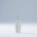 Domino Moissanite Baguette Cluster Pendant Necklace in Sterling Silver