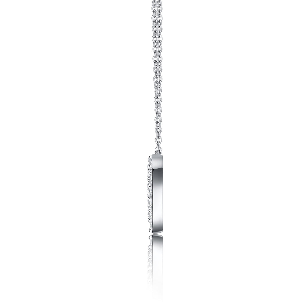 Endear Moissanite Open Heart Pendant Necklace in Sterling Silver