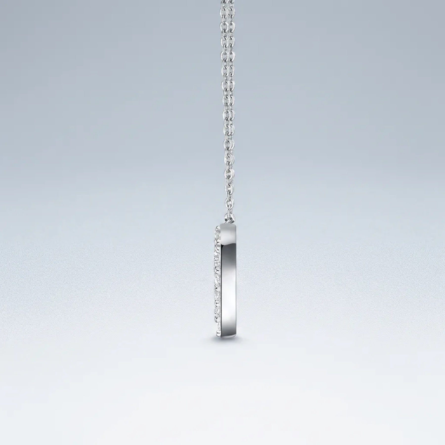 Endear Moissanite Open Heart Pendant Necklace in Sterling Silver