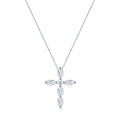 Evensong Moissanite Cross Necklace in Sterling Silver