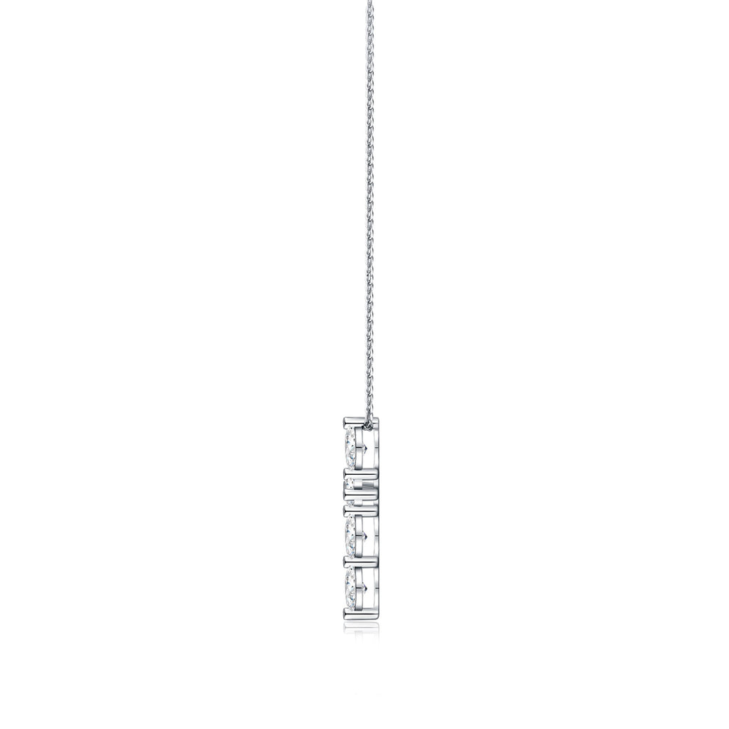 Evensong Moissanite Cross Necklace in Sterling Silver