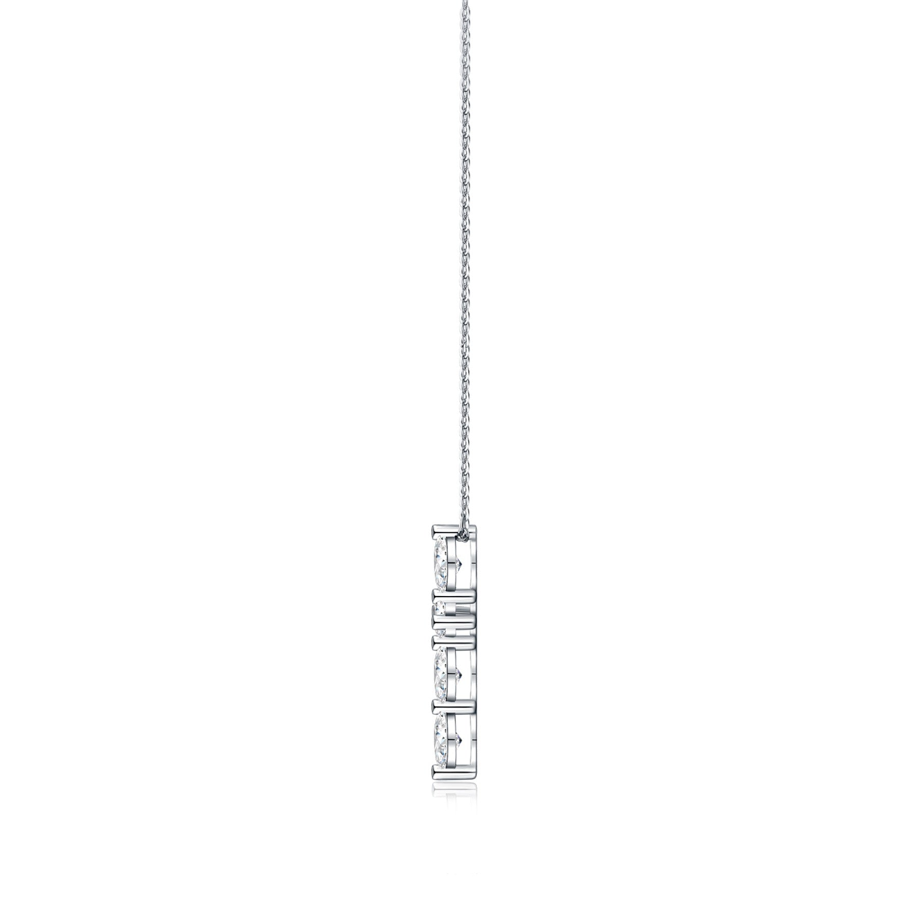 Evensong Moissanite Cross Necklace in Sterling Silver