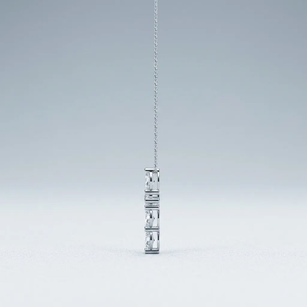 Evensong Moissanite Cross Necklace in Sterling Silver