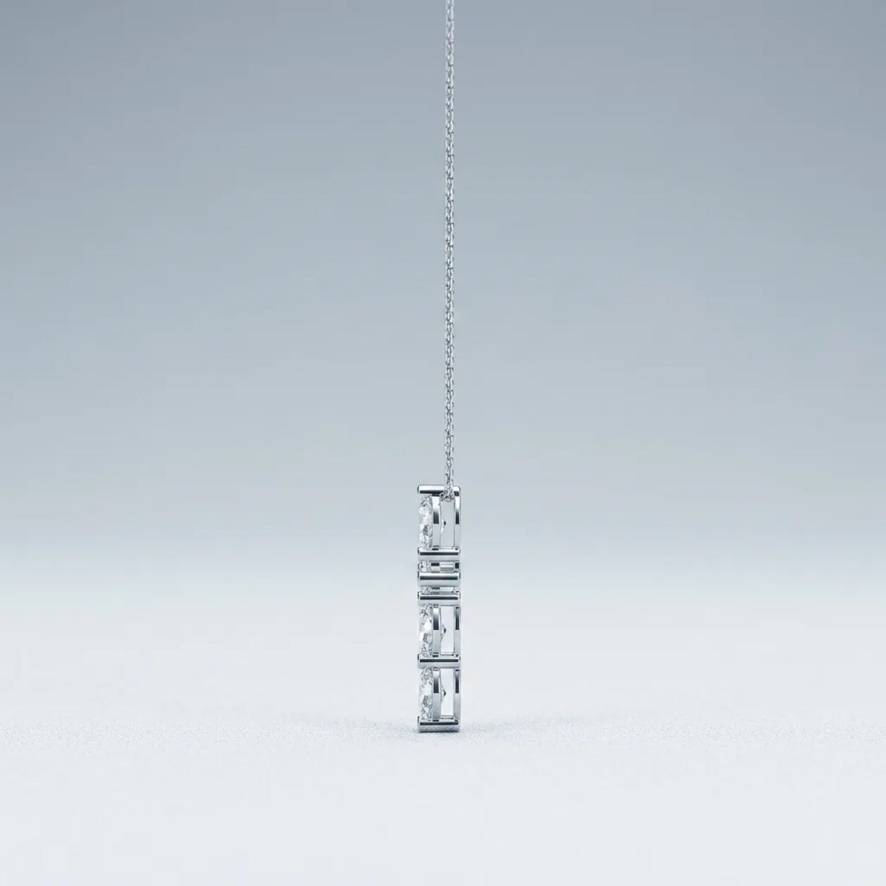 Evensong Moissanite Cross Necklace in Sterling Silver