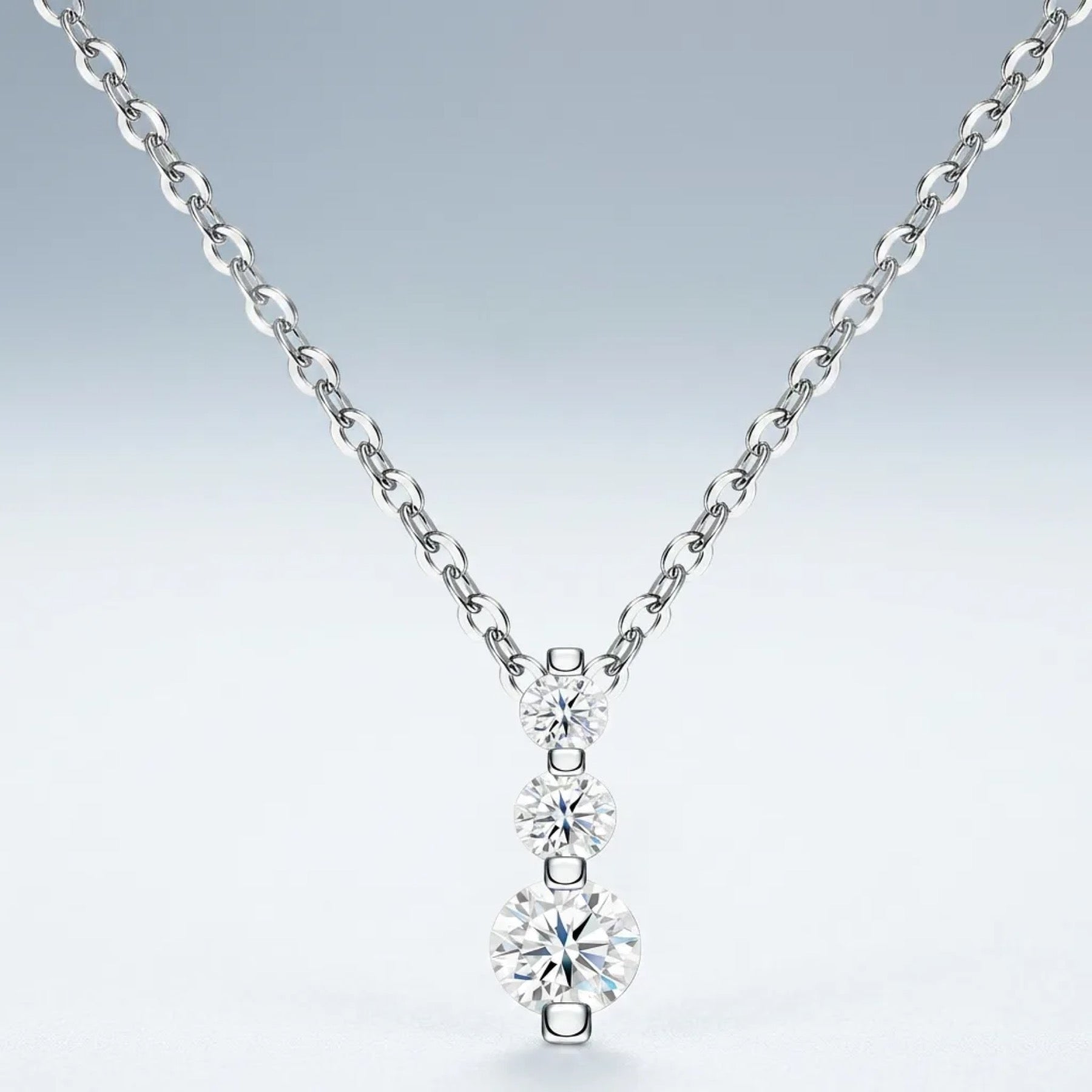 Matins Moissanite Cross Necklace in Sterling Silver