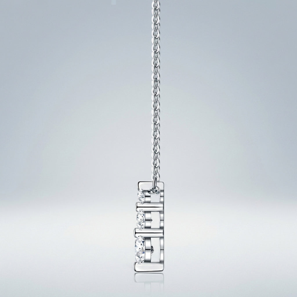Matins Moissanite Cross Necklace in Sterling Silver