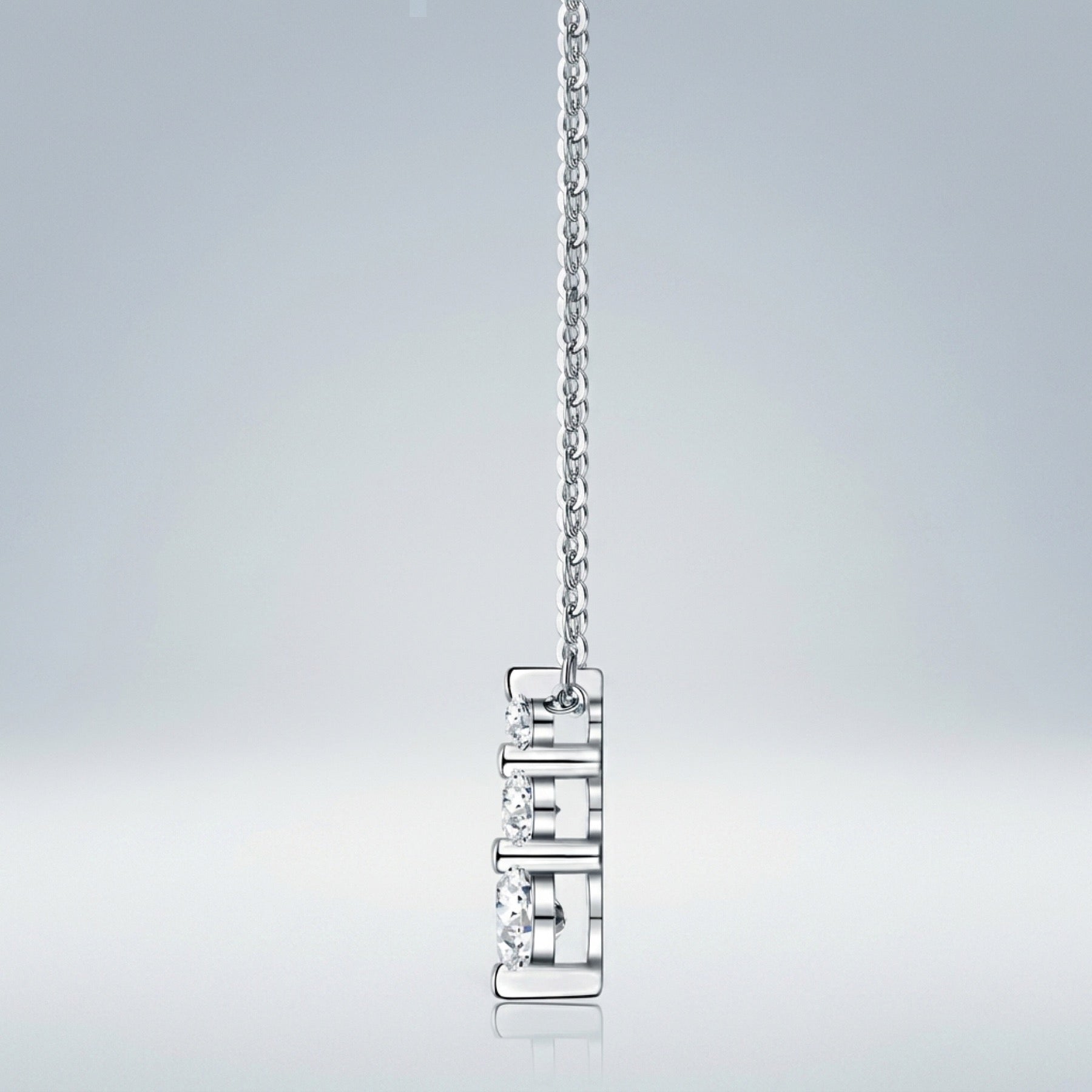 Matins Moissanite Cross Necklace in Sterling Silver