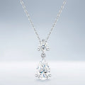 Perle Moissanite Pear Drop Necklace in Sterling Silver