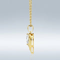 Tesoro Moissanite Heart Pendant Necklace in Gold-Tone Sterling Silver