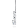 Bijou Moissanite Heart Drop Necklace in Sterling Silver