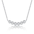 Lull Moissanite Curved Bar Necklace in Sterling Silver