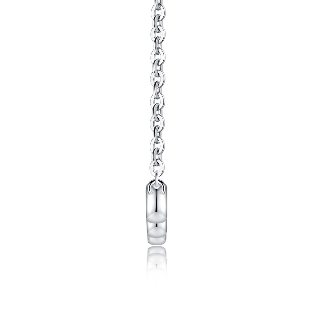 Lull Moissanite Curved Bar Necklace in Sterling Silver