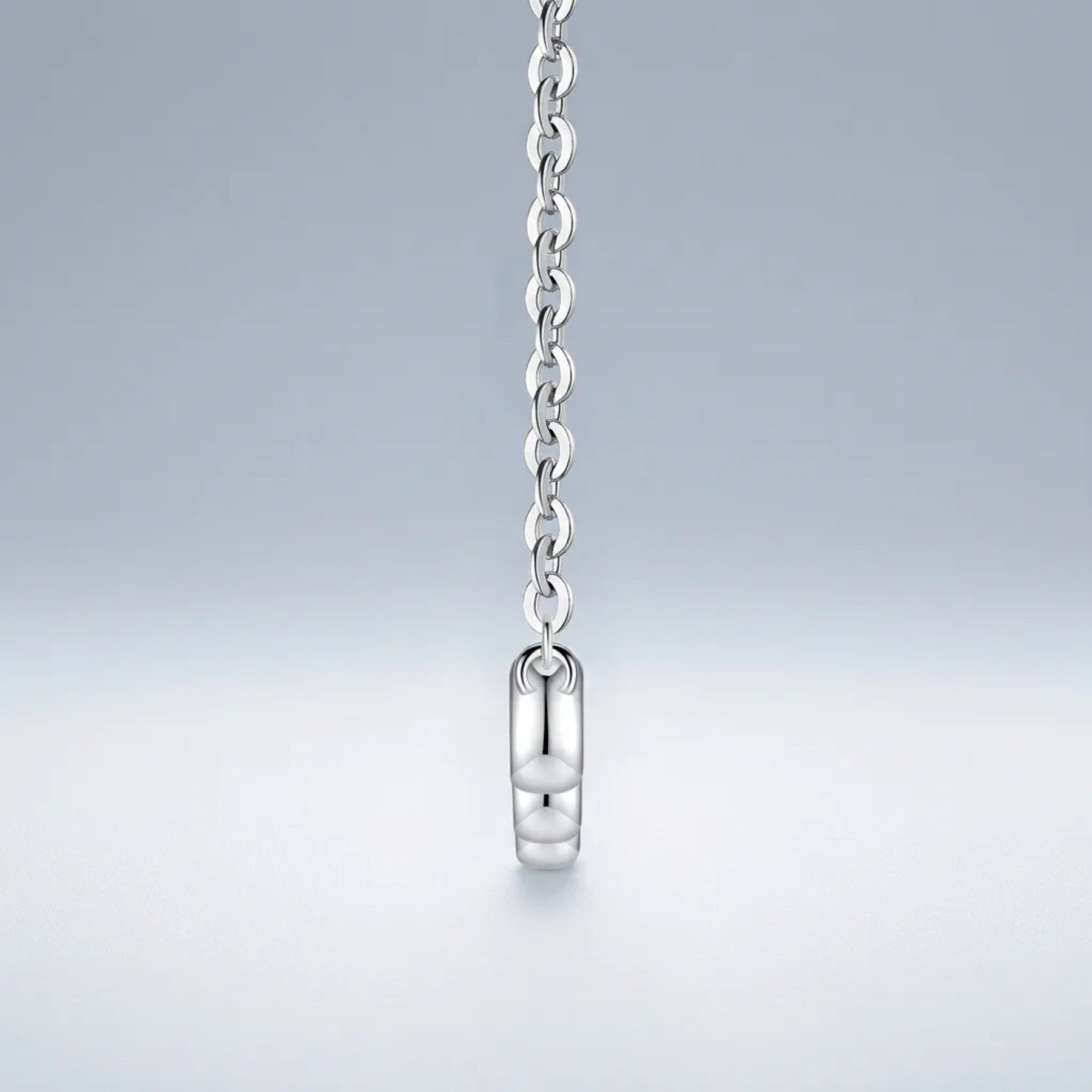 Lull Moissanite Curved Bar Necklace in Sterling Silver
