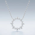 Solaris Moissanite Sunburst Wreath Necklace in Sterling Silver