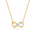 Forever Moissanite Infinity Necklace in Gold-Tone Sterling Silver