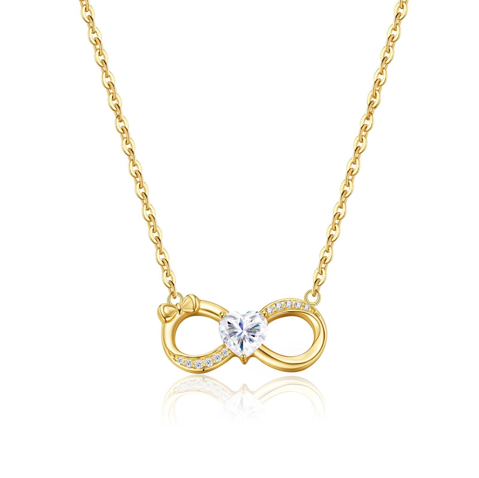 Forever Moissanite Infinity Necklace in Gold-Tone Sterling Silver