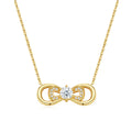 Everly Moissanite Infinity Bow Necklace in Gold-Tone Sterling Silver