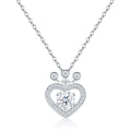 Reign 1 Carat Moissanite Crowned Heart Necklace in Sterling Silver