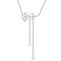 Comet Moissanite Celestial Lariat Necklace in Sterling Silver