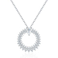 Corolla Moissanite Sunburst Wreath Necklace in Sterling Silver