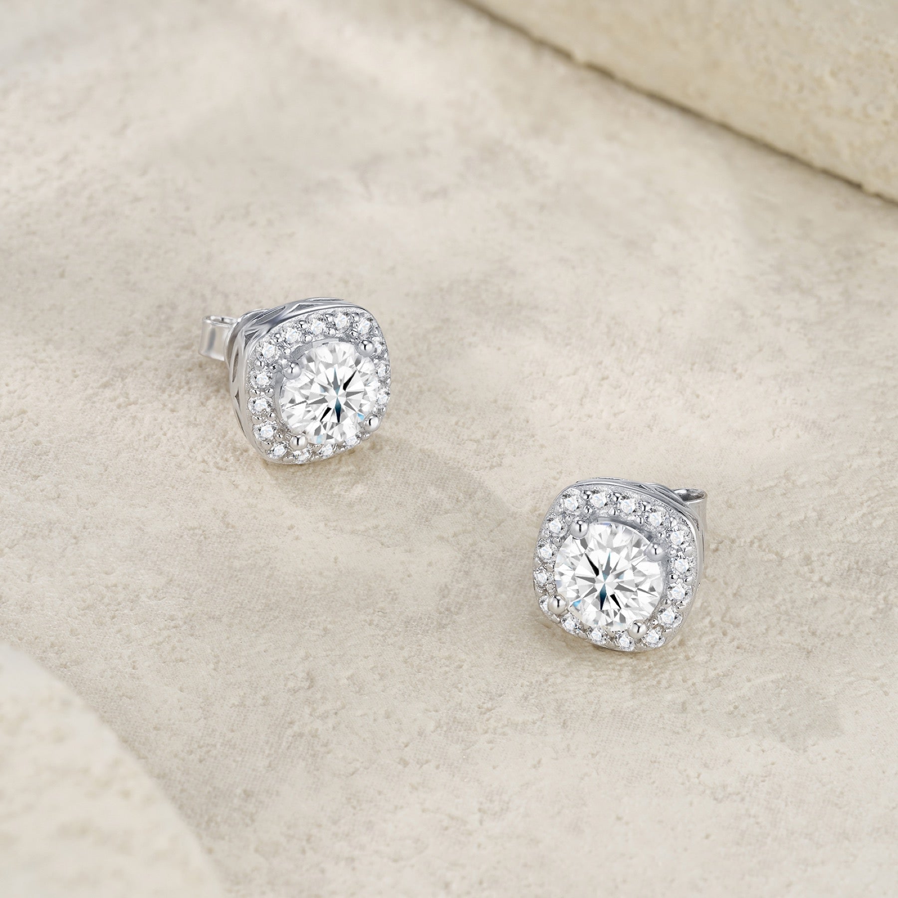 Confetti 0.5 Carat Moissanite Stud Earrings in Sterling Silver