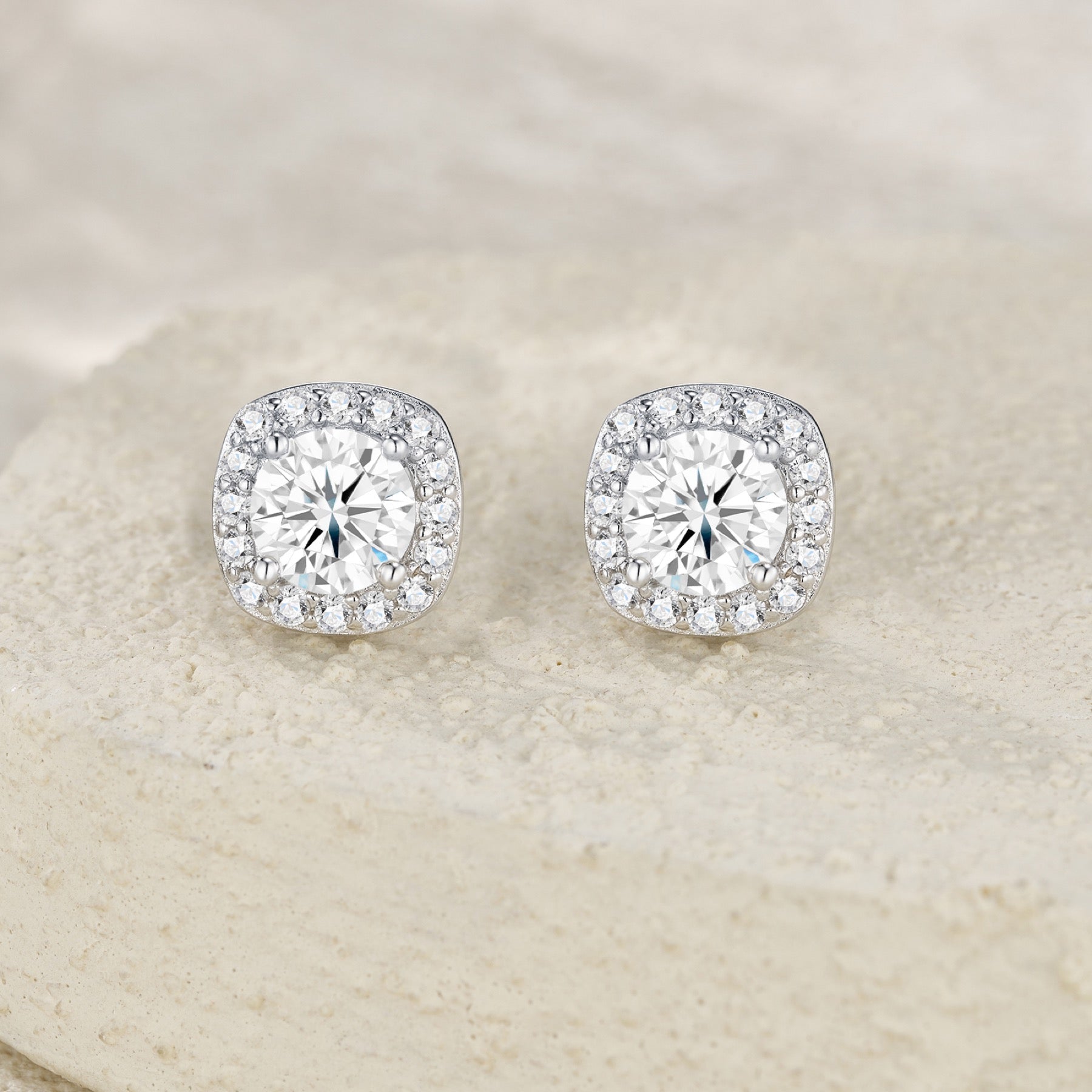 Confetti 0.5 Carat Moissanite Stud Earrings in Sterling Silver