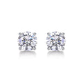 Pure Moissanite Stud Earrings in Sterling Silver