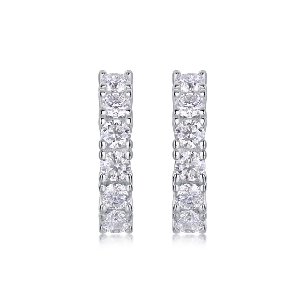 Pursuit Moissanite Hoop Earrings in Sterling Silver