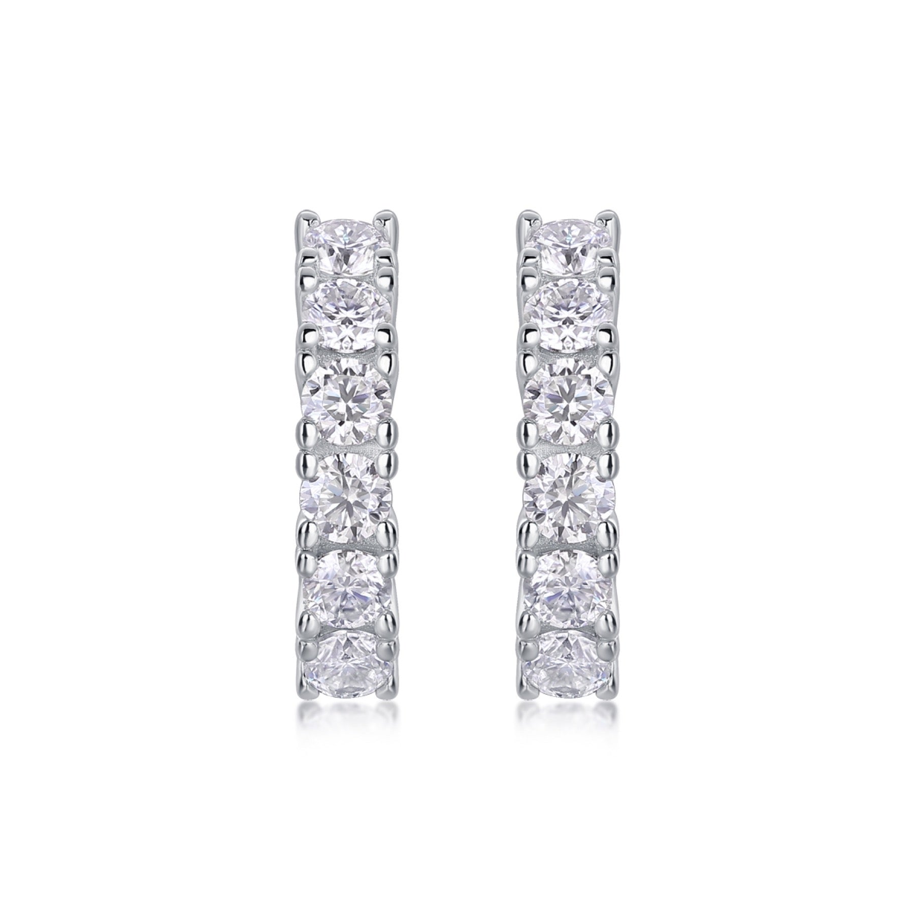 Pursuit Moissanite Hoop Earrings in Sterling Silver
