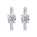 Voyage 0.5 Carat Moissanite Solitaire Hoop Earrings in Sterling Silver