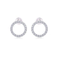 Quest Moissanite Circle Stud Earrings in Sterling Silver