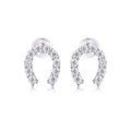 Charmed Moissanite Horseshoe Stud Earrings in Sterling Silver
