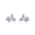 Trine Moissanite Cluster Stud Earrings in Sterling Silver