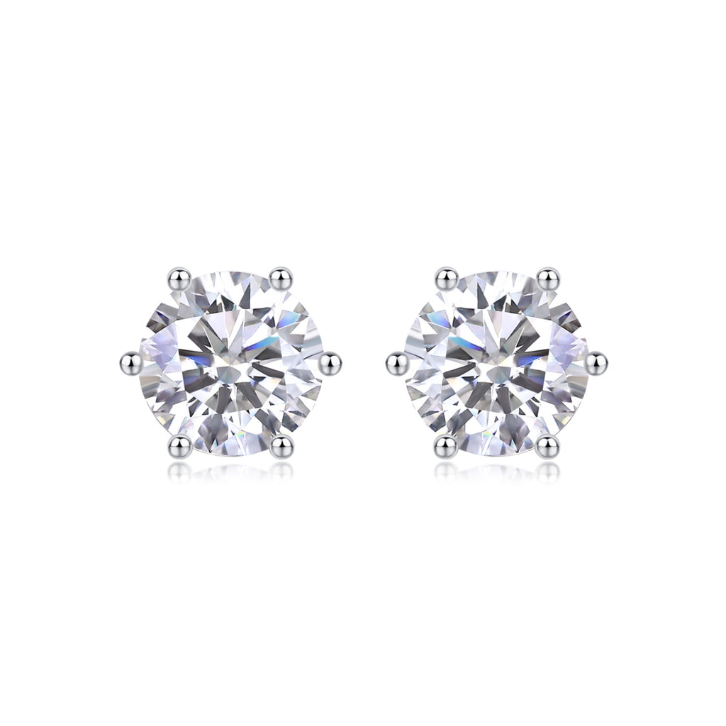 Poise Moissanite Stud Earrings in Sterling Silver