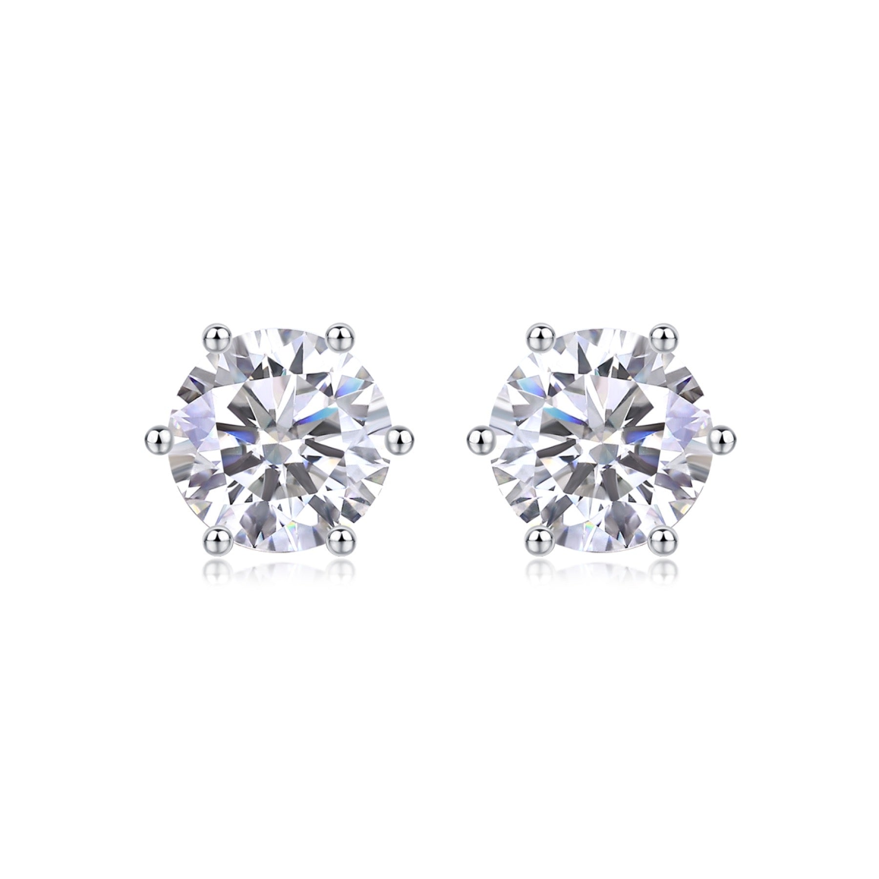 Poise Moissanite Stud Earrings in Sterling Silver