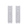Prism Moissanite Baguette Huggie Hoop Earrings in Sterling Silver