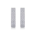 Twinrow Moissanite Huggie Hoop Earrings in Sterling Silver