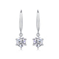 Pendine 1 Carat Moissanite Solitaire Drop Earrings in Sterling Silver