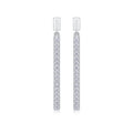 Baton Moissanite Bar Drop Earrings in Sterling Silver