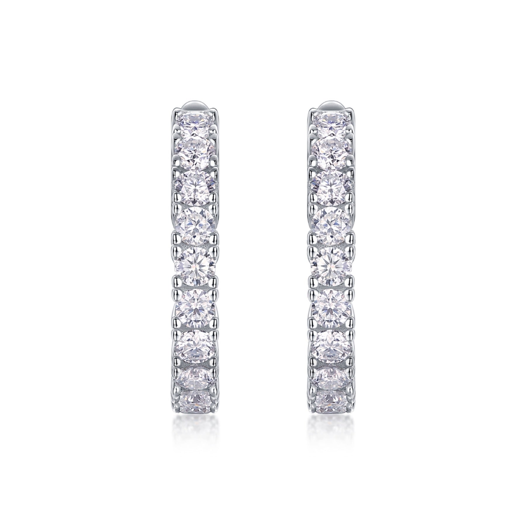 Wrap Moissanite Huggie Hoop Earrings in Sterling Silver