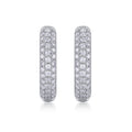 Bold Moissanite Huggie Hoop Earrings in Sterling Silver