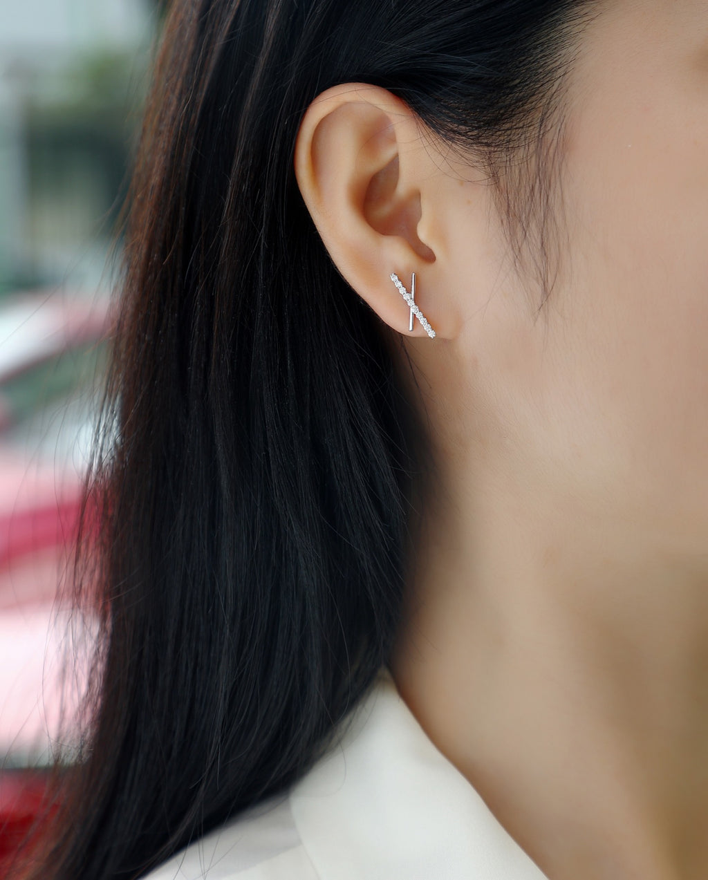 Kiss Moissanite X Stud Earrings in Sterling Silver