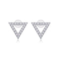 Apex Moissanite Triangle Stud Earrings in Sterling Silver