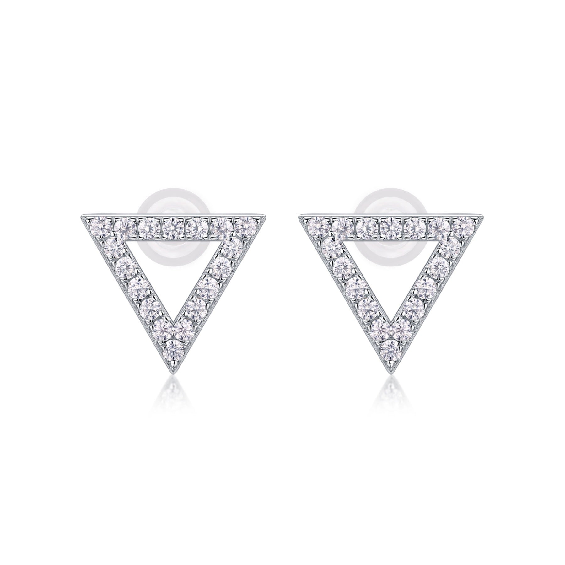 Apex Moissanite Triangle Stud Earrings in Sterling Silver
