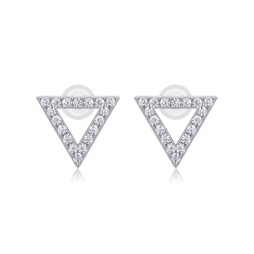 Apex Moissanite Triangle Stud Earrings in Sterling Silver