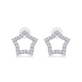 Estella Moissanite Star Stud Earrings in Sterling Silver